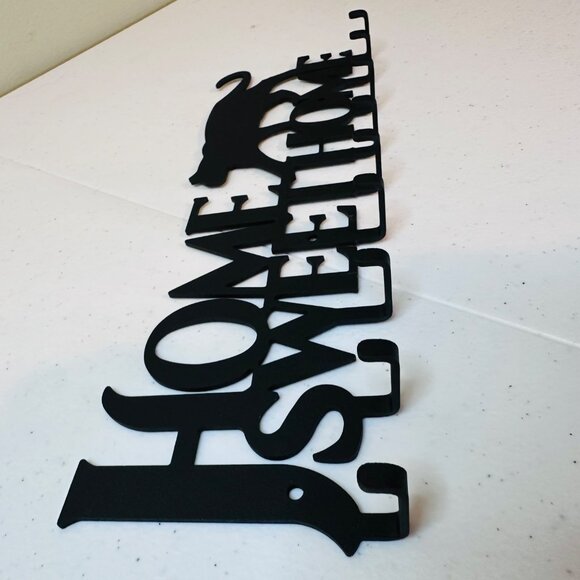 Cat Silhouette Metal Key Rack Home Sweet Home Wall Hook Holder - Picture 11 of 16